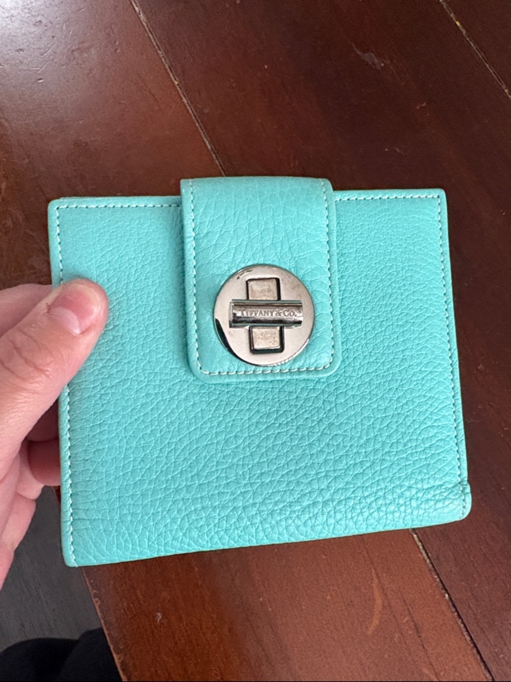 Tiffany & Co. Tiffany blue Pebble large compact Leather Wallet